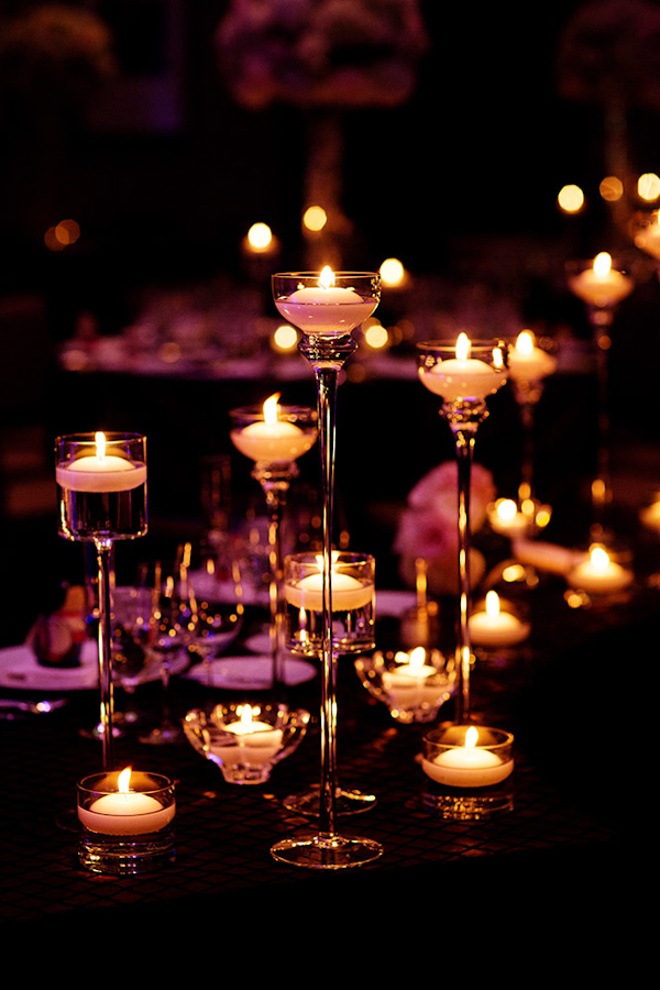 Romantic wedding reception candles - Photo by Olivia Leigh Photographie